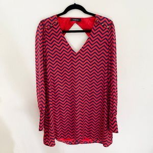 Varga Chevron Print Mini Dress